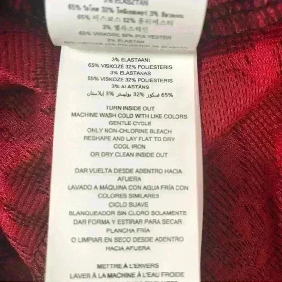 MICHAEL KORS Red Currant Black Lace Print Knit Flare Hem Skirt Petite Large NWT - Picture 12 of 16